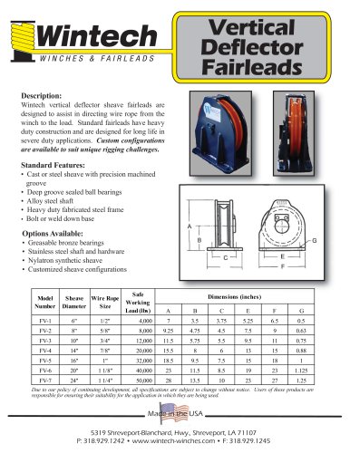 Vertical Deflector Fairleads