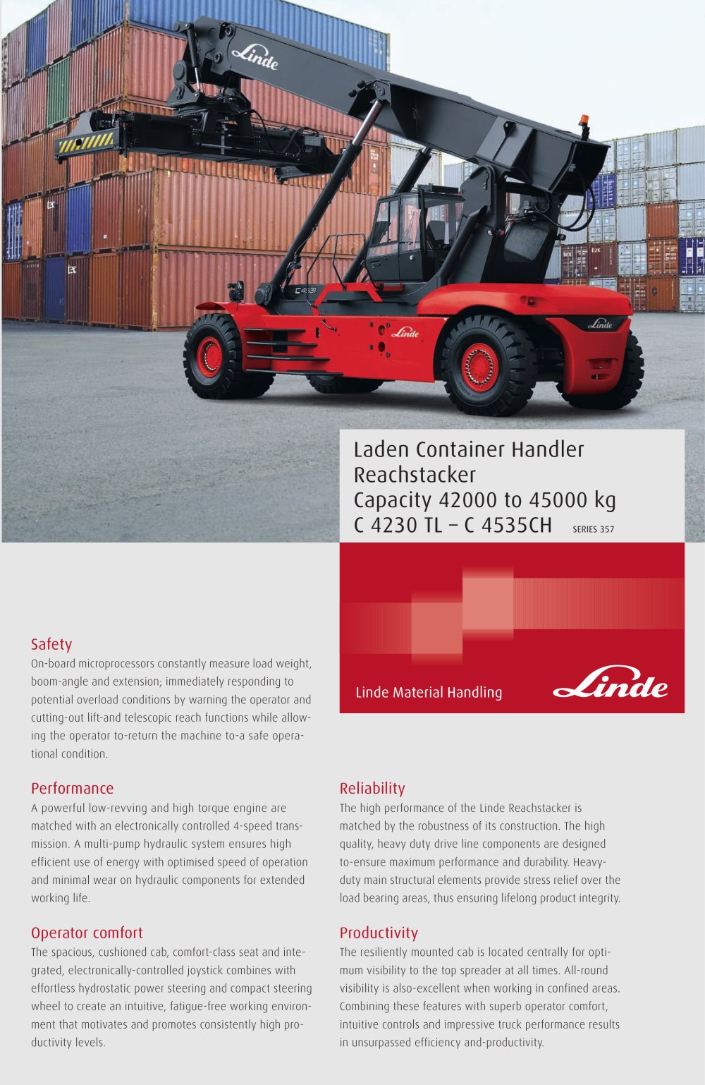 Reach Stacker C 4230 - 4535 PDF - LINDE Heavy Truck Division