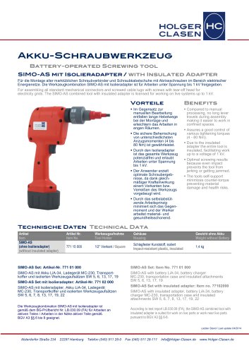 Battery-operated Screwing tool