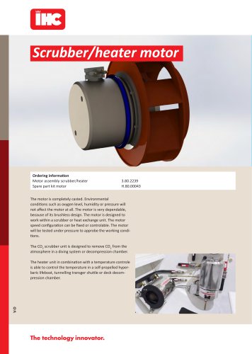 Scrubber/heater motor