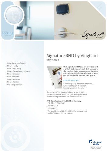 Signature RFID by VingCard 2014