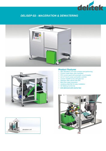 DeliSep-S3 Food Macerator & Dewaterer