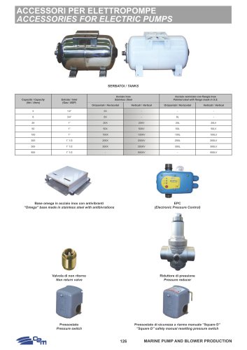 ACCESSORIES FOR ELECTRIC PUMPS