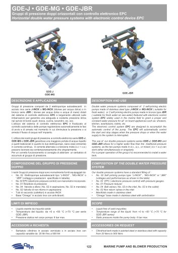 HORIZONTAL DOUBLE WATER PRESSURE SYSTEMS WITH ELECTRONIC CONTROL DEVICE EPC