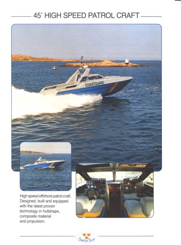 45' high speed patrol craft