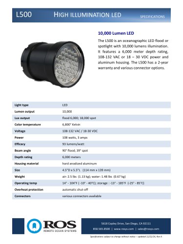 L500 HIGH ILLUMINATION LED