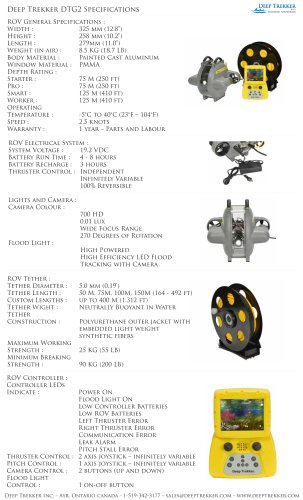 Deep Trekker DTG2 Specifications