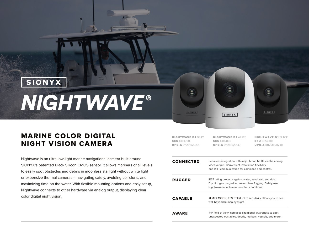 SIONYX NIGHTWAVE Marine night vision camera - Maritronix