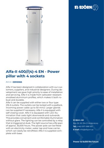 Alfa-II 400//(4)-4 EN - Power pillar with 4 sockets