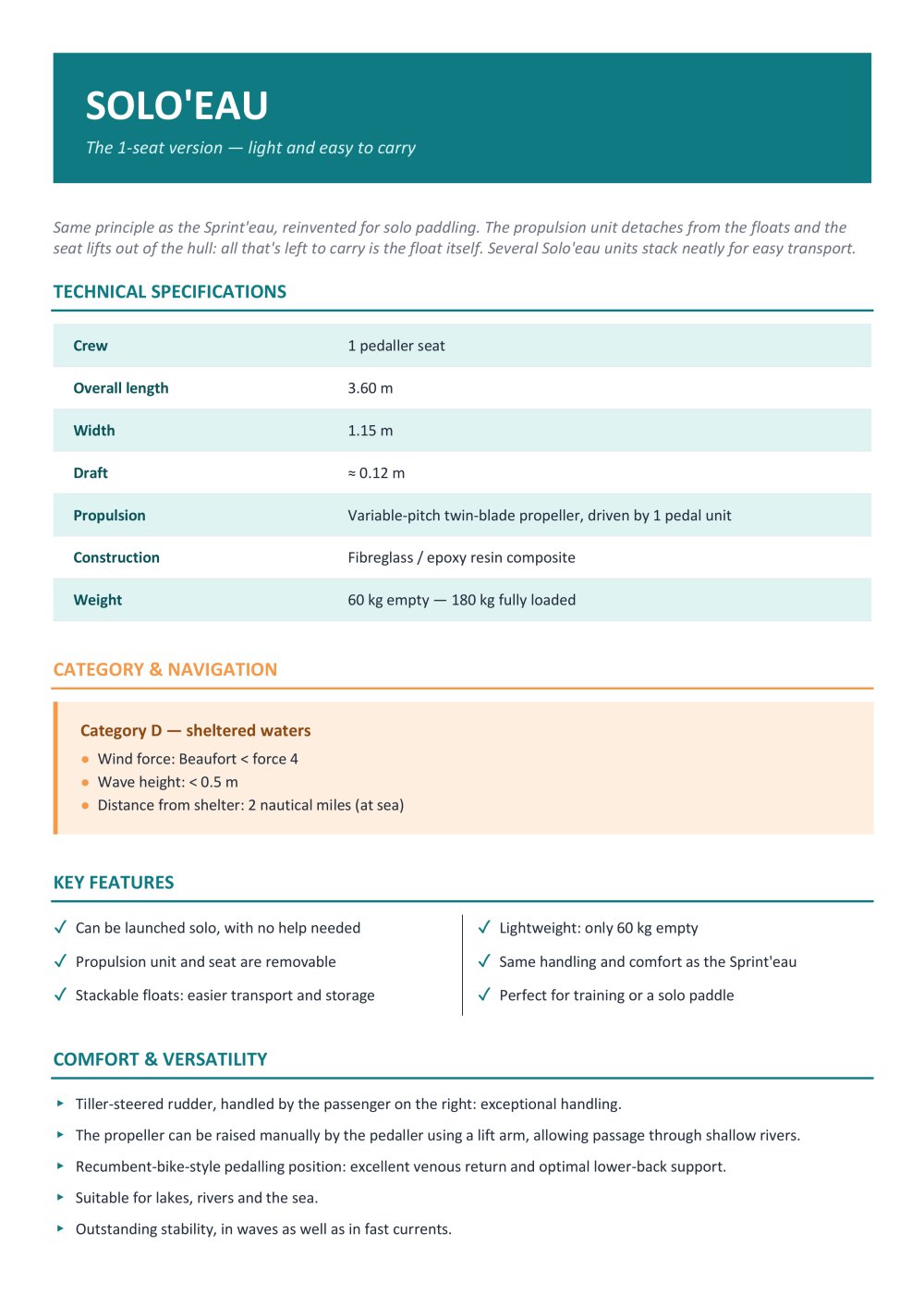 Solo'eau technical sheet - SARL sprinteau
