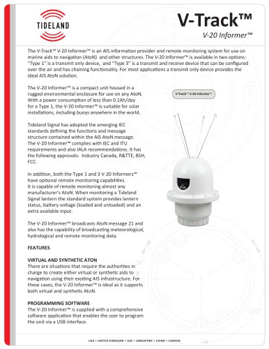 V-Track TM V-20 Informer TM