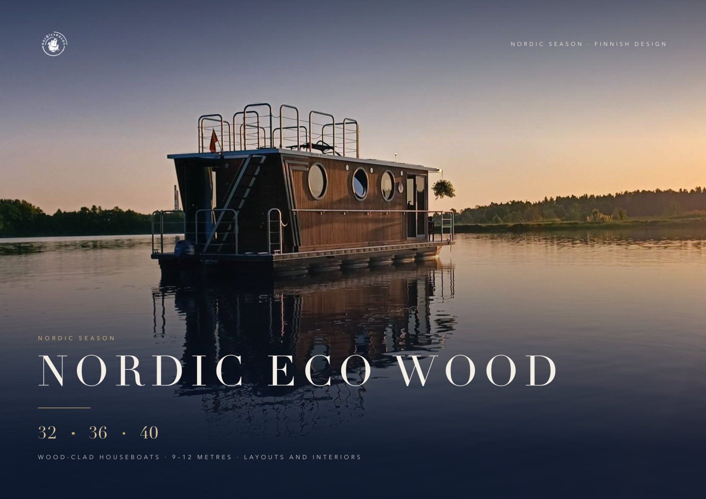 Nordic ECO / WOOD line &ndash; layouts and interiors 2026 - HOUSEBOAT