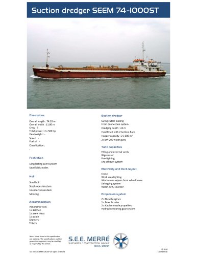 Suction dredger SEEM 74-1000ST