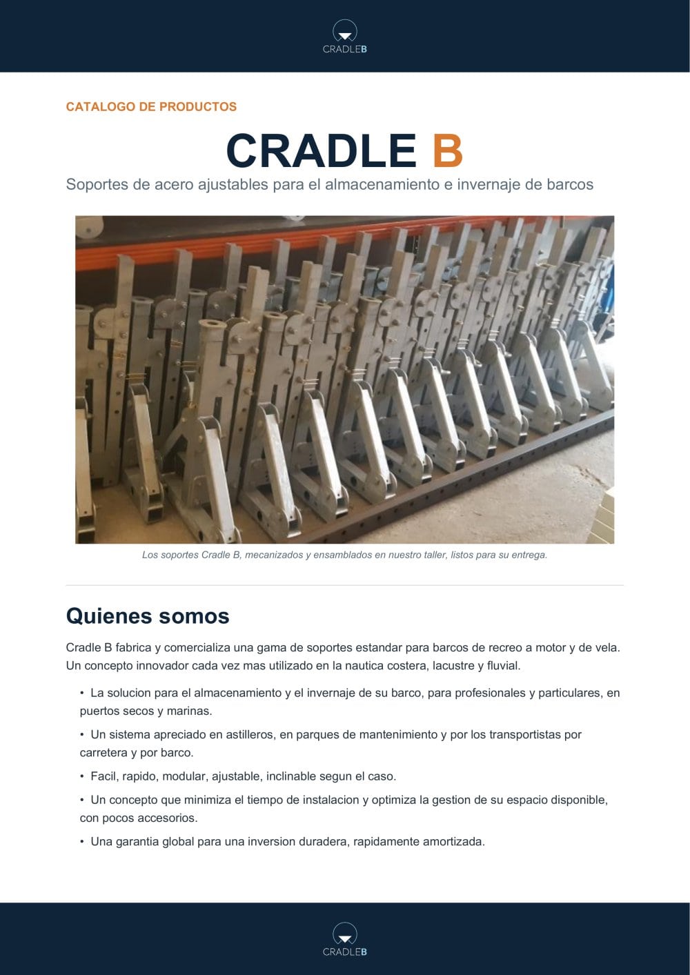 Folleto Cradle B - Cunas para barcos a medida - CRADLE B